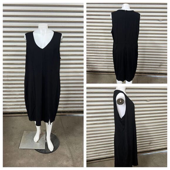 Lane Bryant sheath casual career black with slits - Picture 1 of 9